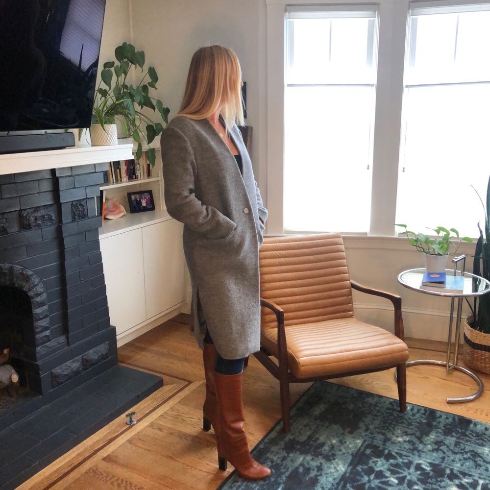 Dylan Gray Wool Coat View 3